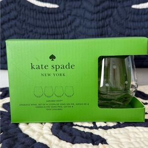 Kate Spade Larabee Dot Stemless Wine Glasses